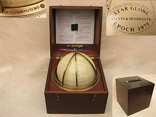 Kelvin & Hughes Naval Star Globe, Epoch 1975, in fitted case
